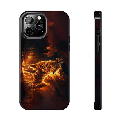 "Blazing Inferno Wolf Spirit" Tough Phone Case