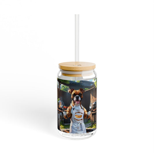 "Hot Diggity Dog" 16oz Glass Tumbler