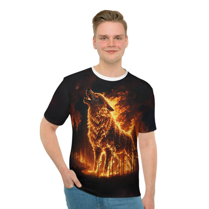 "Blazing Inferno Wolf Spirit" (AOP) T-Shirt