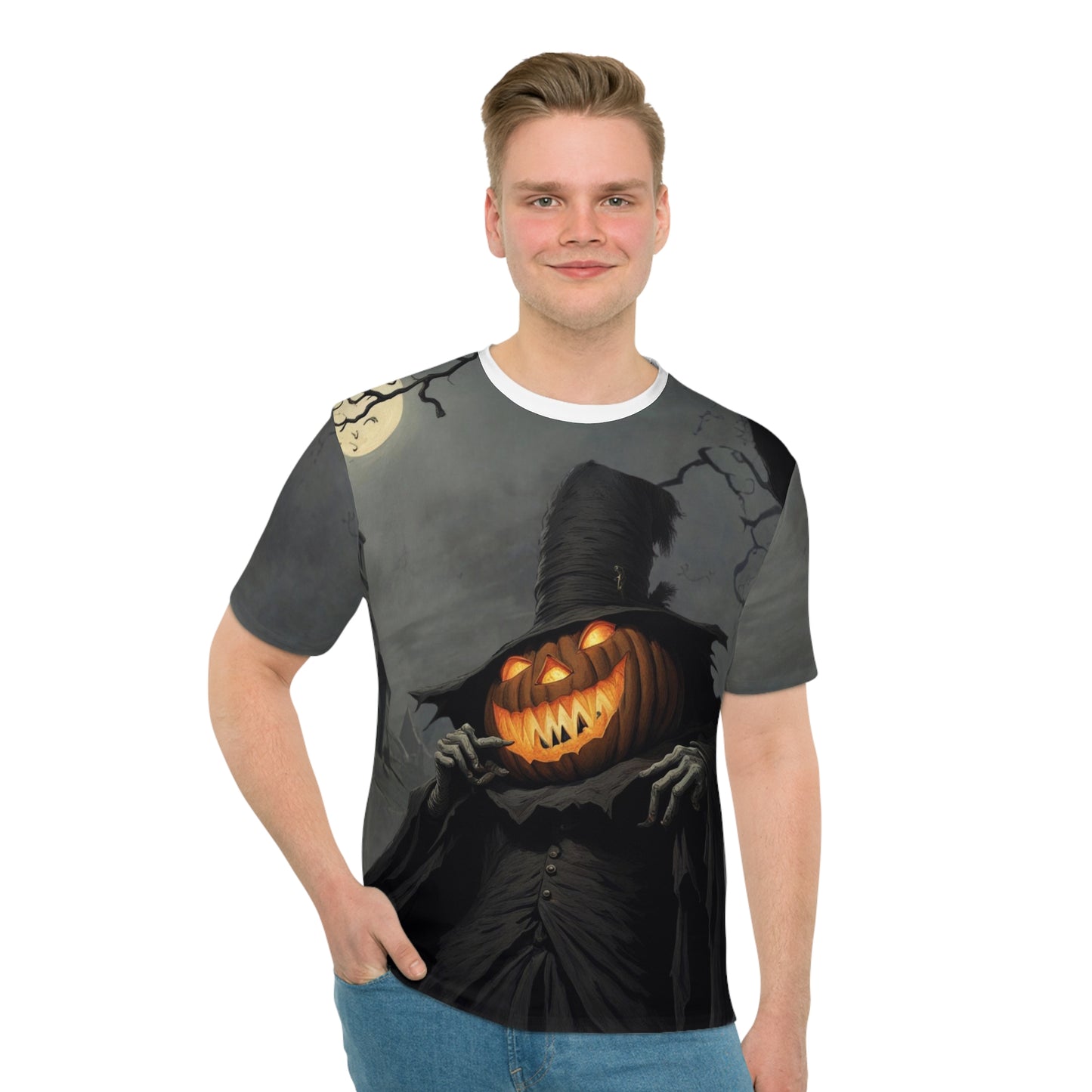 "The Mad Jack-O-Lantern" (AOP) T-Shirt