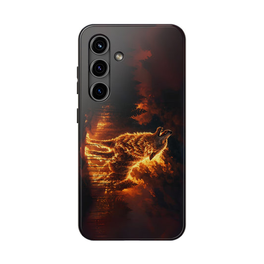 "Blazing Inferno Wolf Spirit" Tough Phone Case