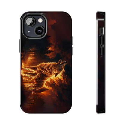 "Blazing Inferno Wolf Spirit" Tough Phone Case