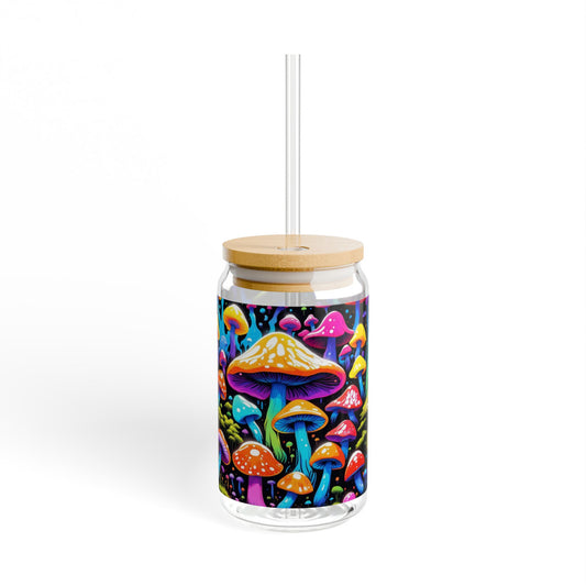 "Groovy Mushroom" 16oz Glass Tumbler