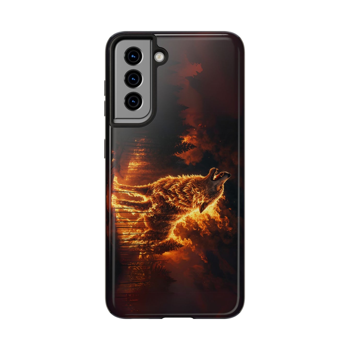 "Blazing Inferno Wolf Spirit" Tough Phone Case