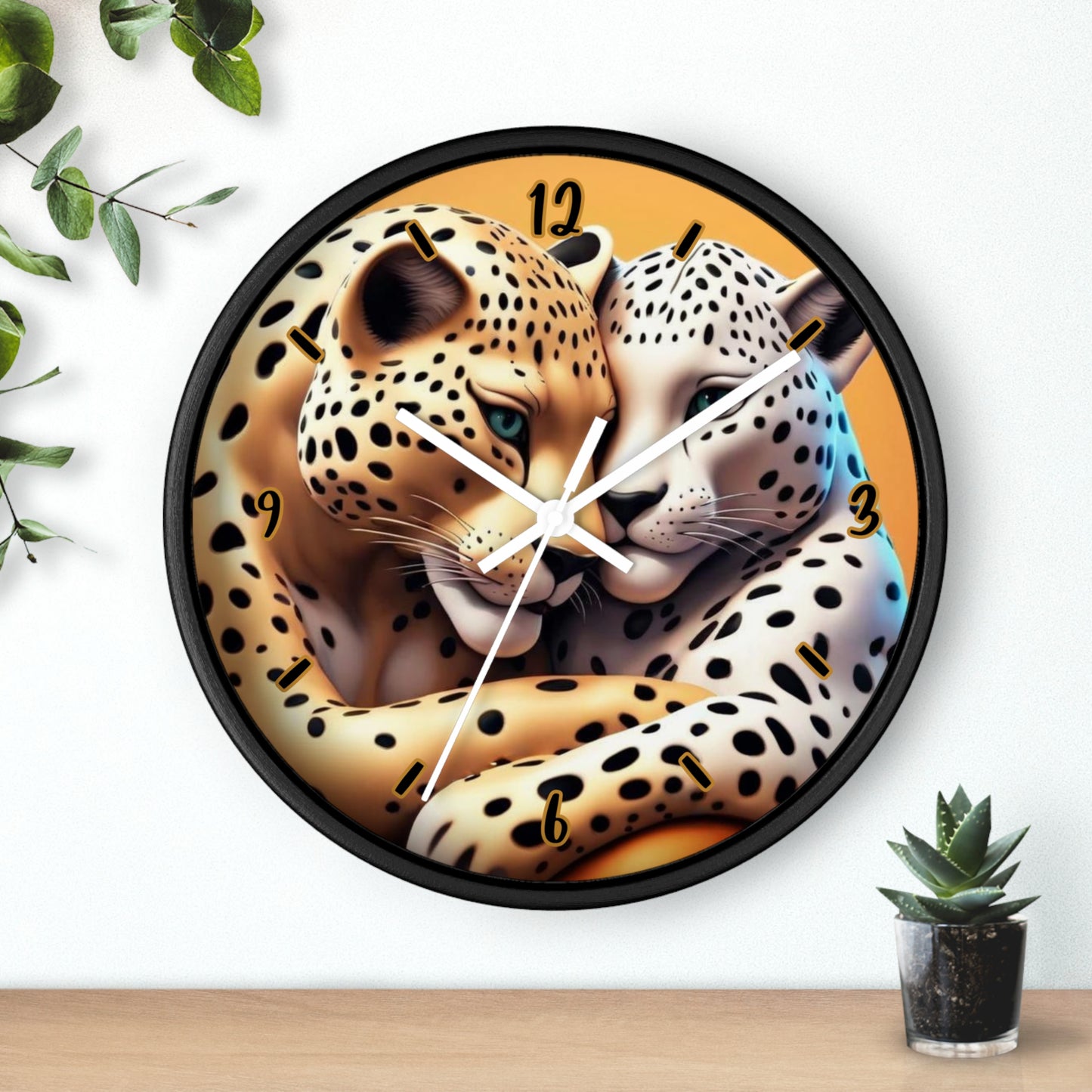 "Leopard Lovers" Wall Clock