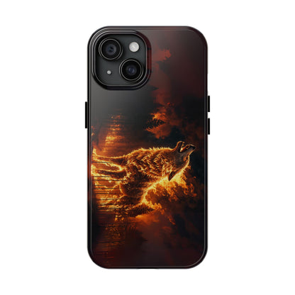 "Blazing Inferno Wolf Spirit" Tough Phone Case