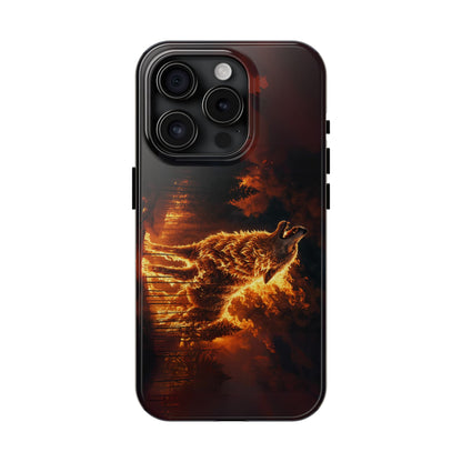 "Blazing Inferno Wolf Spirit" Tough Phone Case