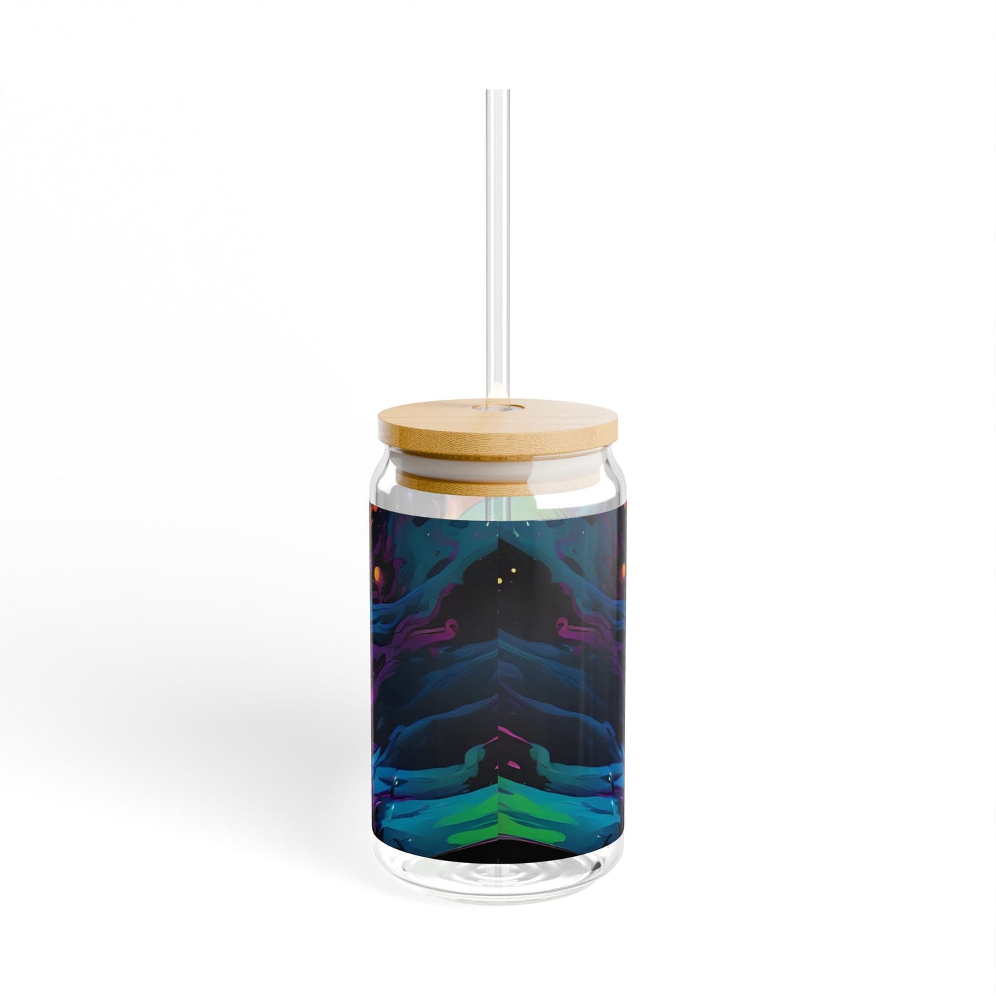 "Groovy Alien Vibes" 16oz Glass Tumbler