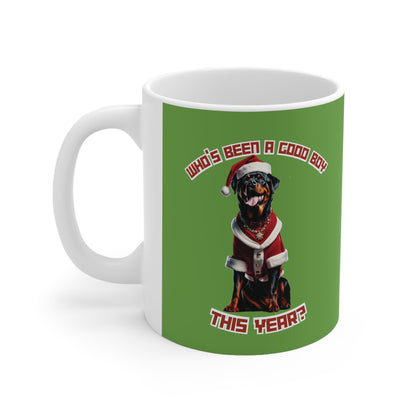 "Who's Been A Good Boy" Rottweiler 11oz Mug