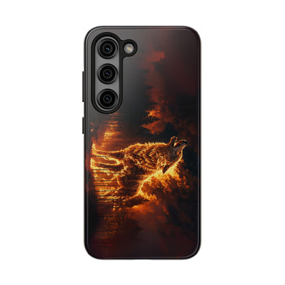 "Blazing Inferno Wolf Spirit" Tough Phone Case