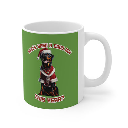 "Who's Been A Good Boy" Rottweiler 11oz Mug