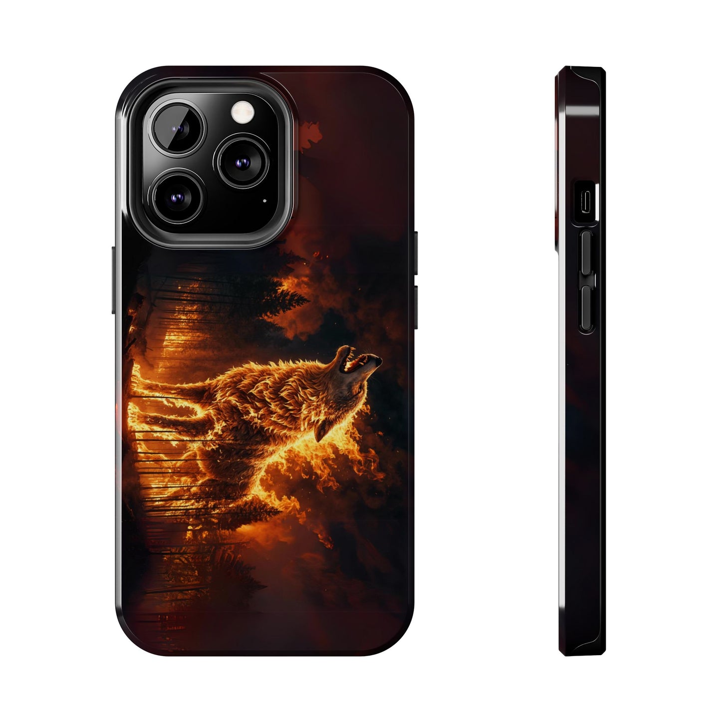 "Blazing Inferno Wolf Spirit" Tough Phone Case