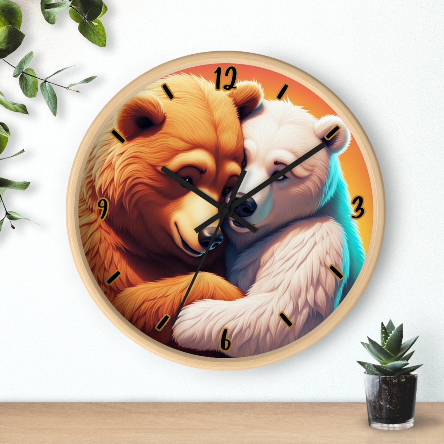 "Bear Hug" Wall Clock