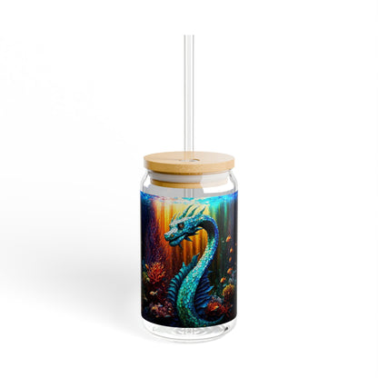 "Blue Sea Dragon" 16oz Glass Tumbler