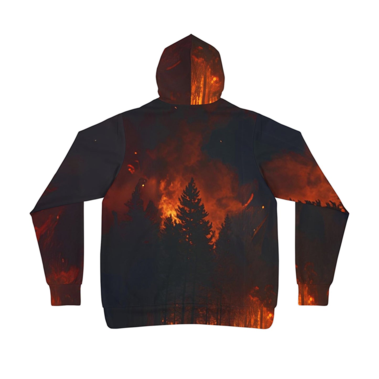 "Blazing Inferno Wolf Spirit" (AOP) Hoodie