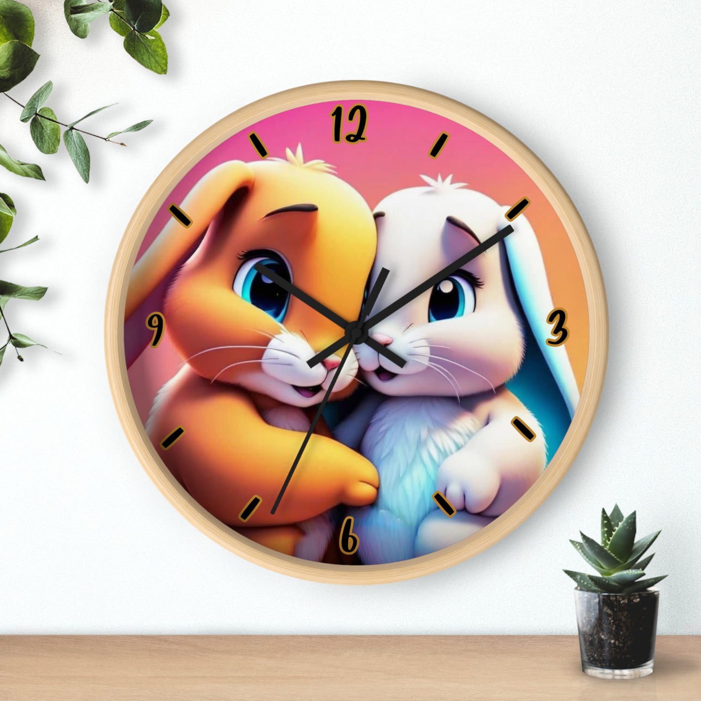 "Bunny Lovers" Wall Clock