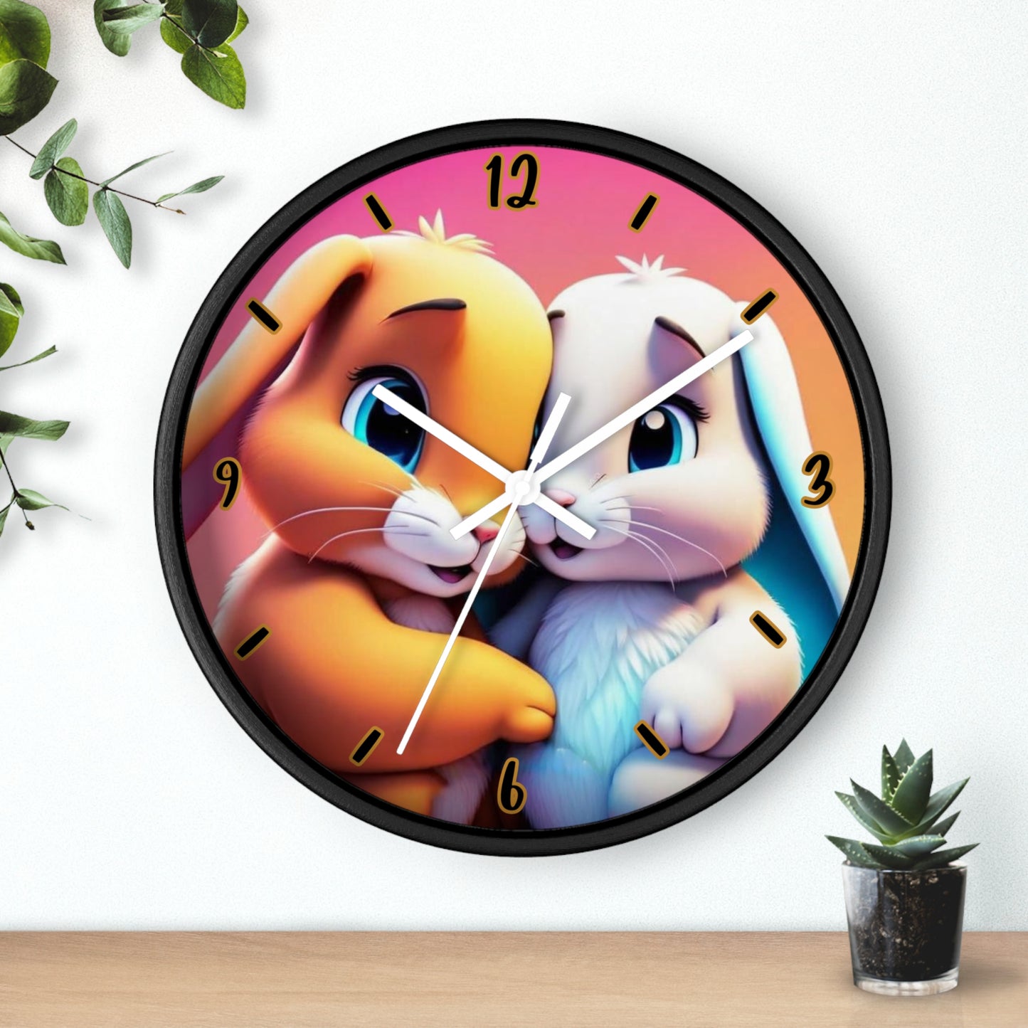 "Bunny Lovers" Wall Clock