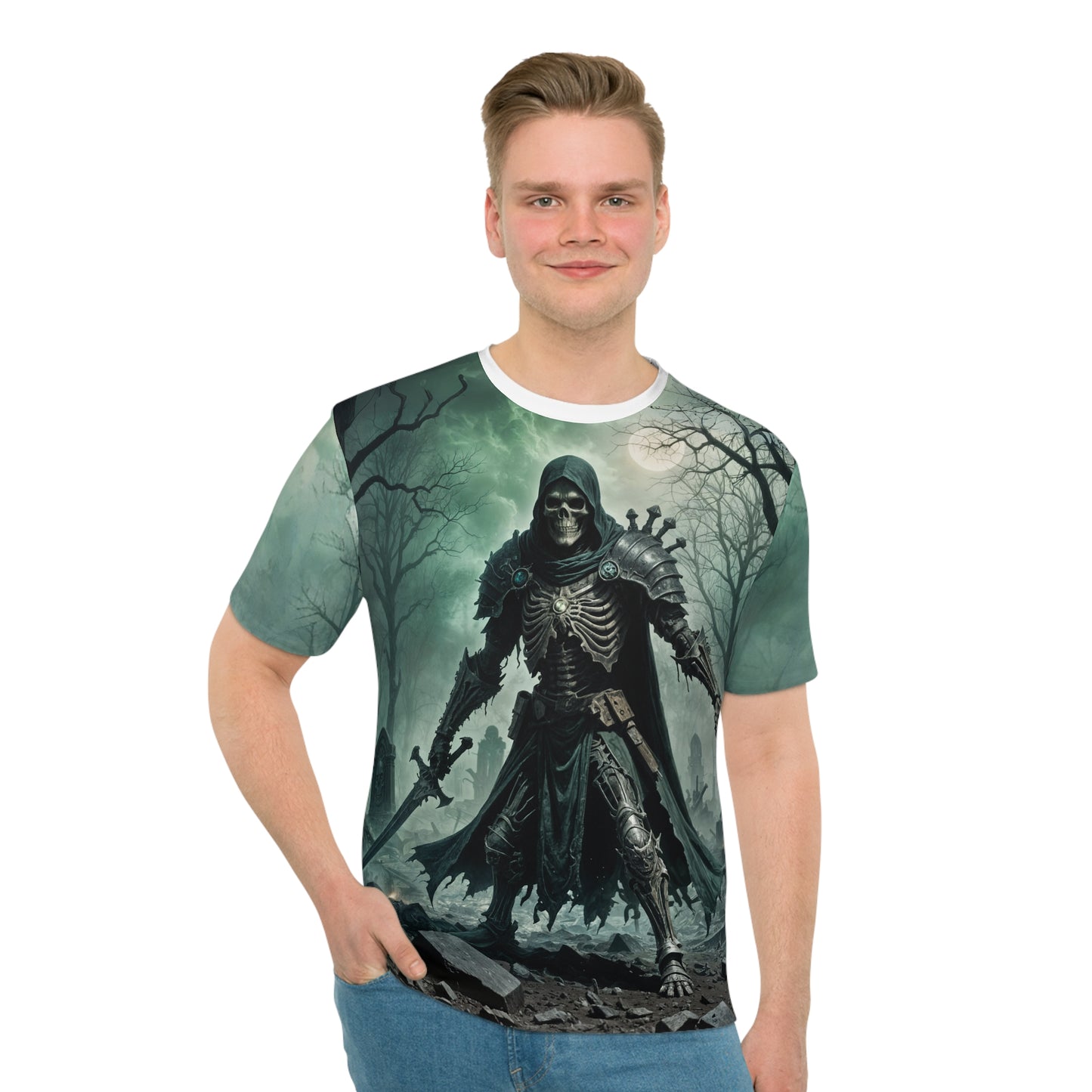 "The Skeleton Warrior" (AOP) T-Shirt