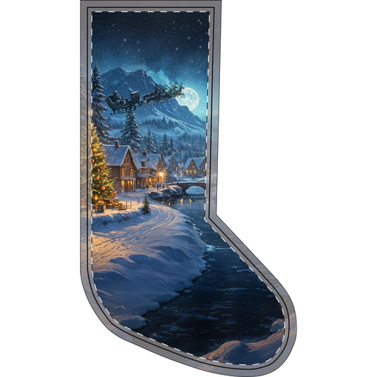 Silent Night Christmas Stocking (Flannel)