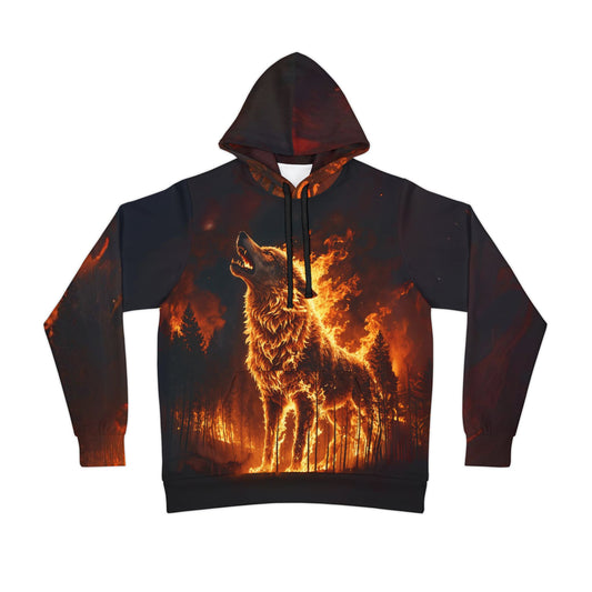 "Blazing Inferno Wolf Spirit" (AOP) Hoodie