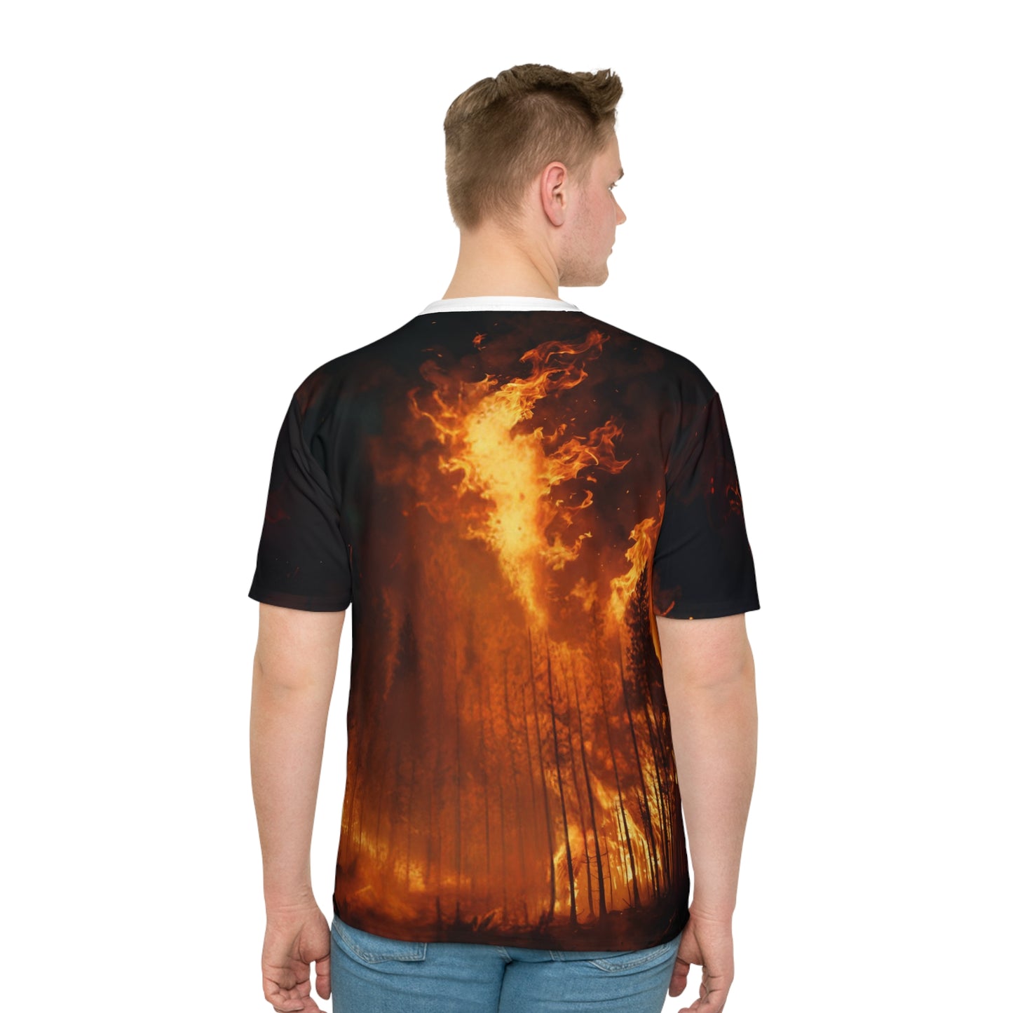 "Blazing Inferno Wolf Spirit" (AOP) T-Shirt