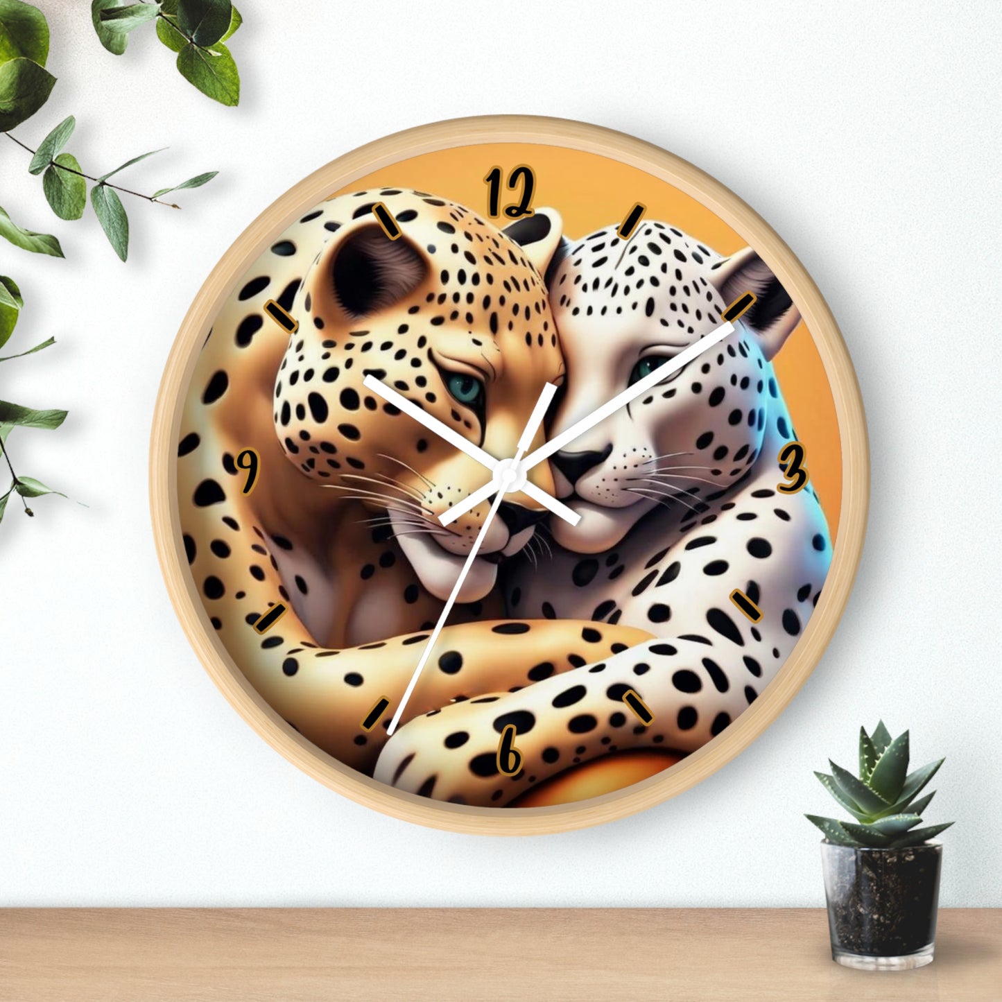 "Leopard Lovers" Wall Clock