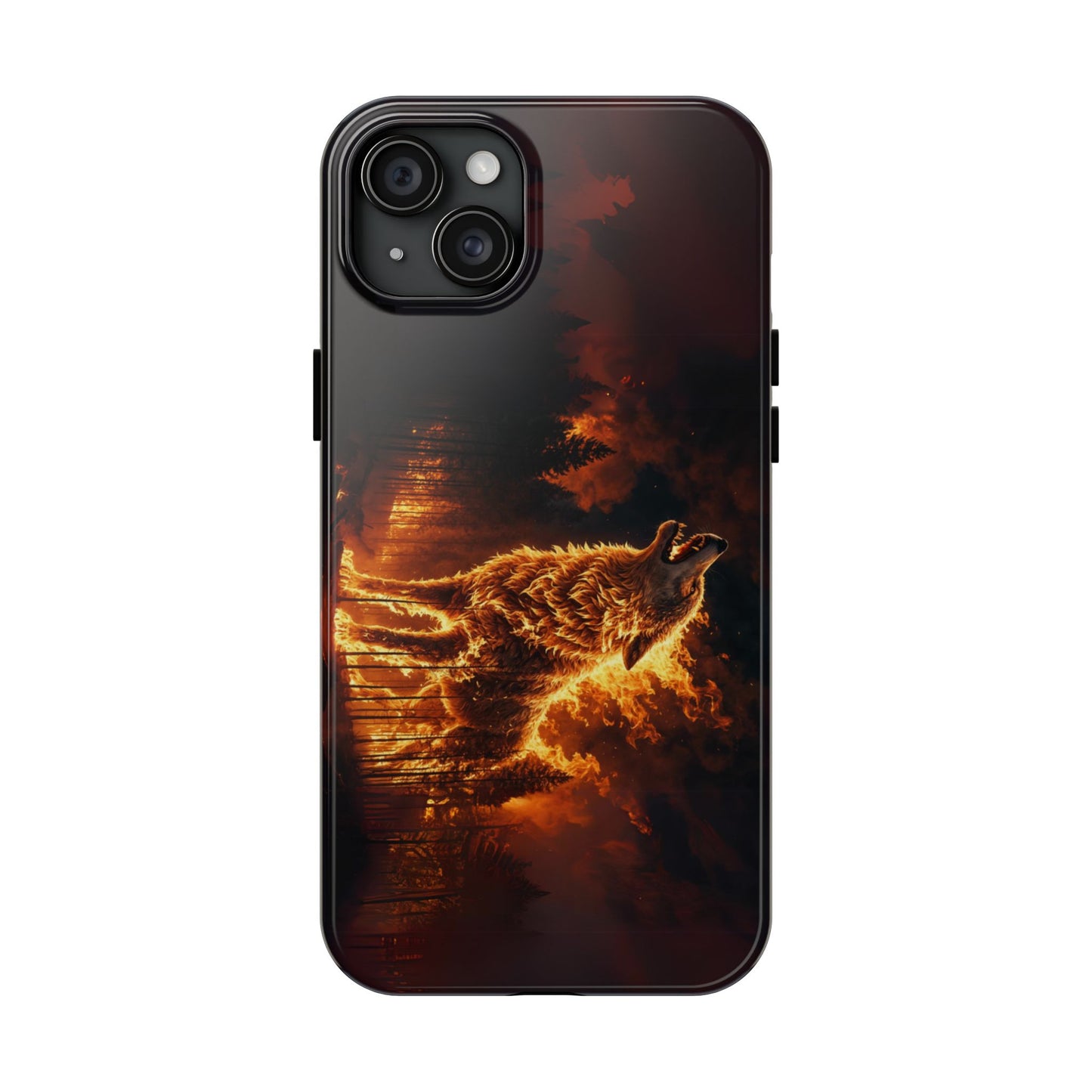 "Blazing Inferno Wolf Spirit" Tough Phone Case